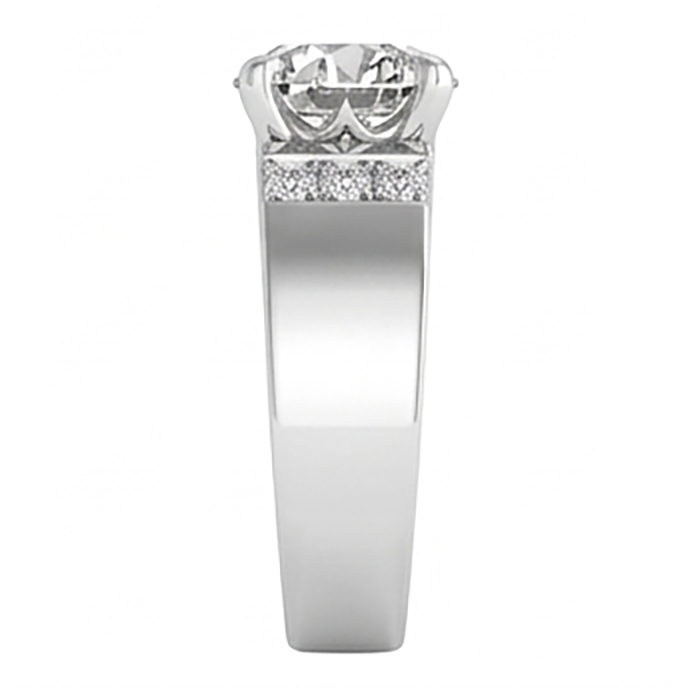 Pavé Diamant Bague pour Homme 2 carats – 10K White Gold