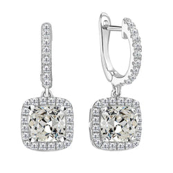 Diamant Fin Pendants d'Oreilles 2 carats – Or Blanc 14 Carats
