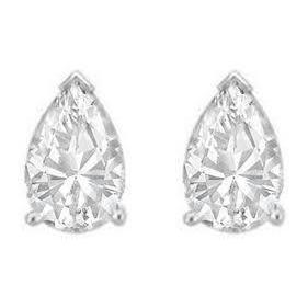 Pear Cut 3 Ct Réel Diamond Ladies Stud Earring White Gold Fine Jewelry