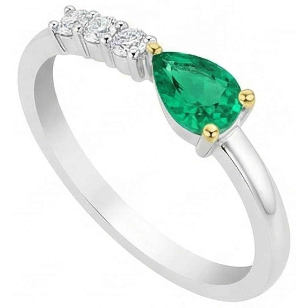 De luxe Bague Pierre de Couleur 1 carats – vue de côté