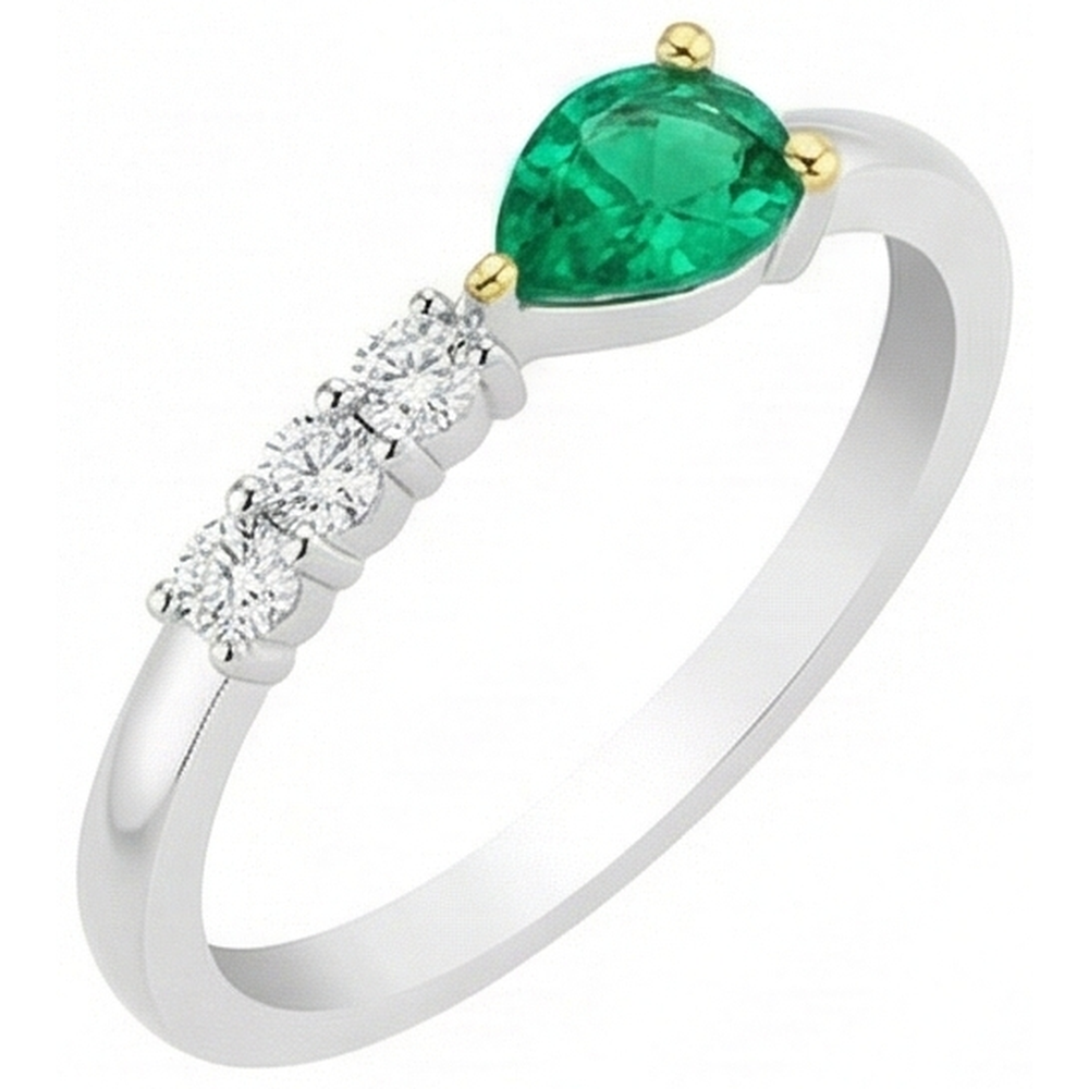 De luxe Bague Pierre de Couleur 1 carats – vue d'angle