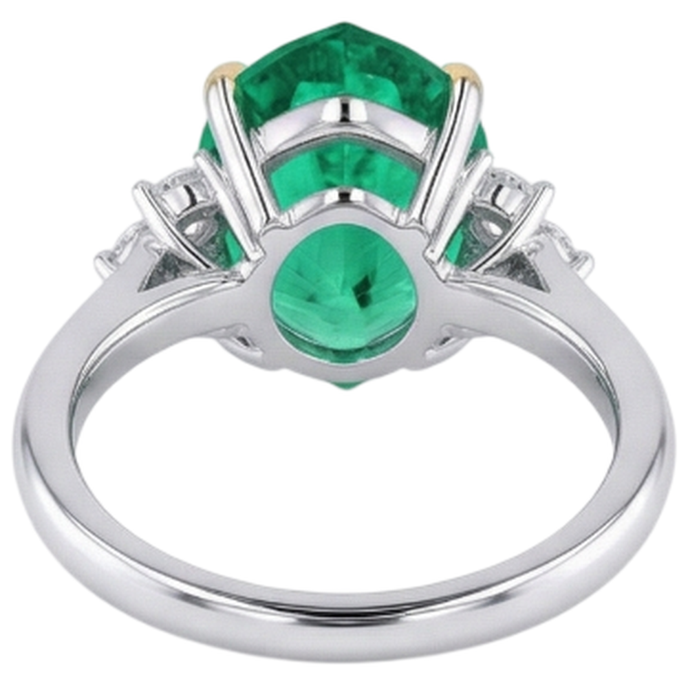 Émeraude Fine Bague Pierre de Couleur – vue détaillée