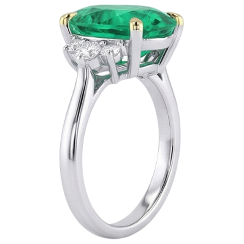 Émeraude Fine Bague Pierre de Couleur – vue de dessus