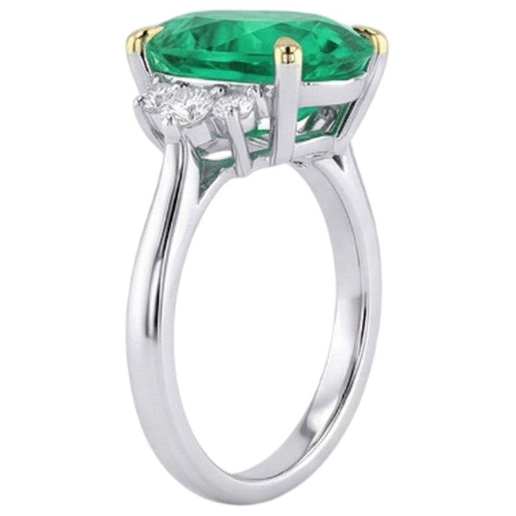 Émeraude Fine Bague Pierre de Couleur – vue de dessus