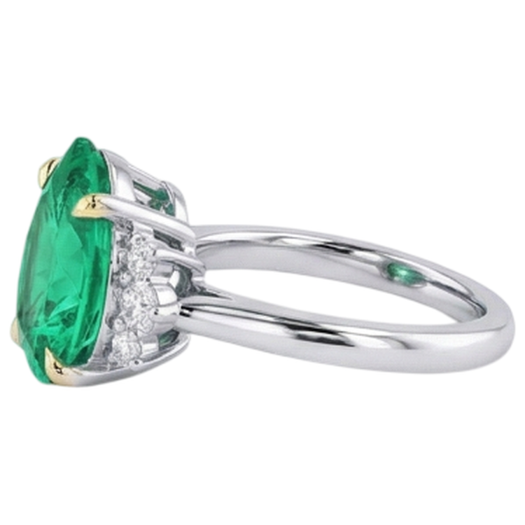 Émeraude Fine Bague Pierre de Couleur – vue de profil