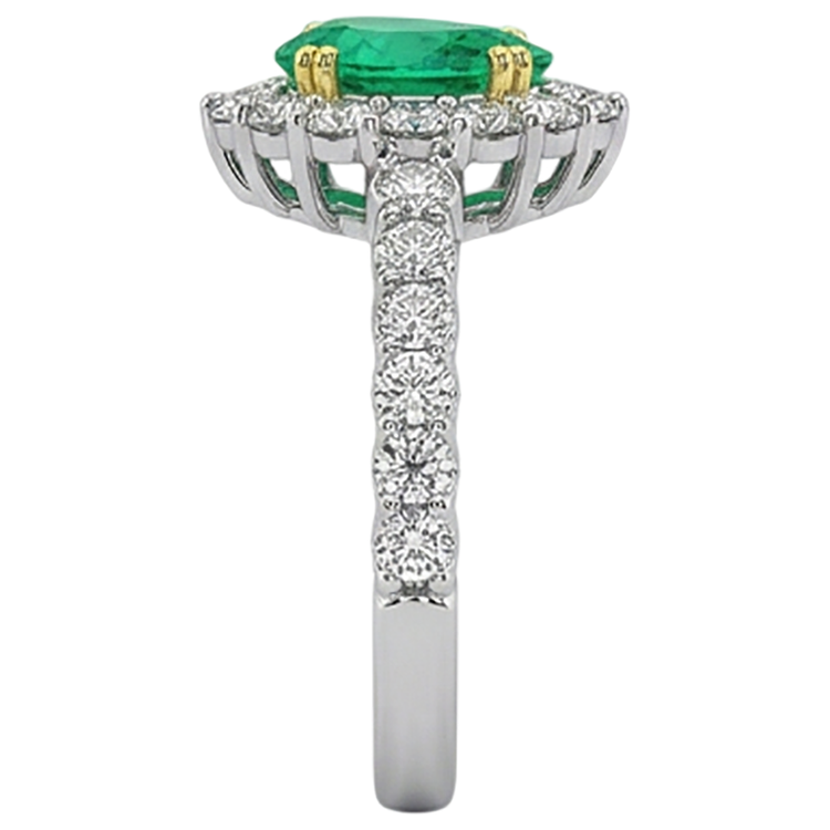 Émeraude Colombienne Bague avec Gemme – vue de dessus