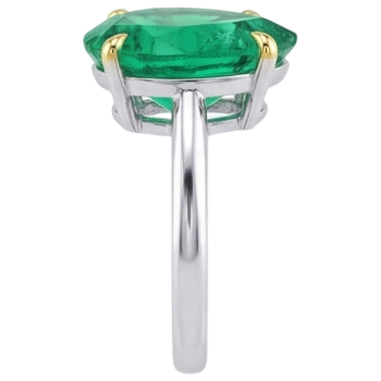 Sophistiqué Émeraude Colombienne Bague avec Gemme 3 carats – vue détaillée