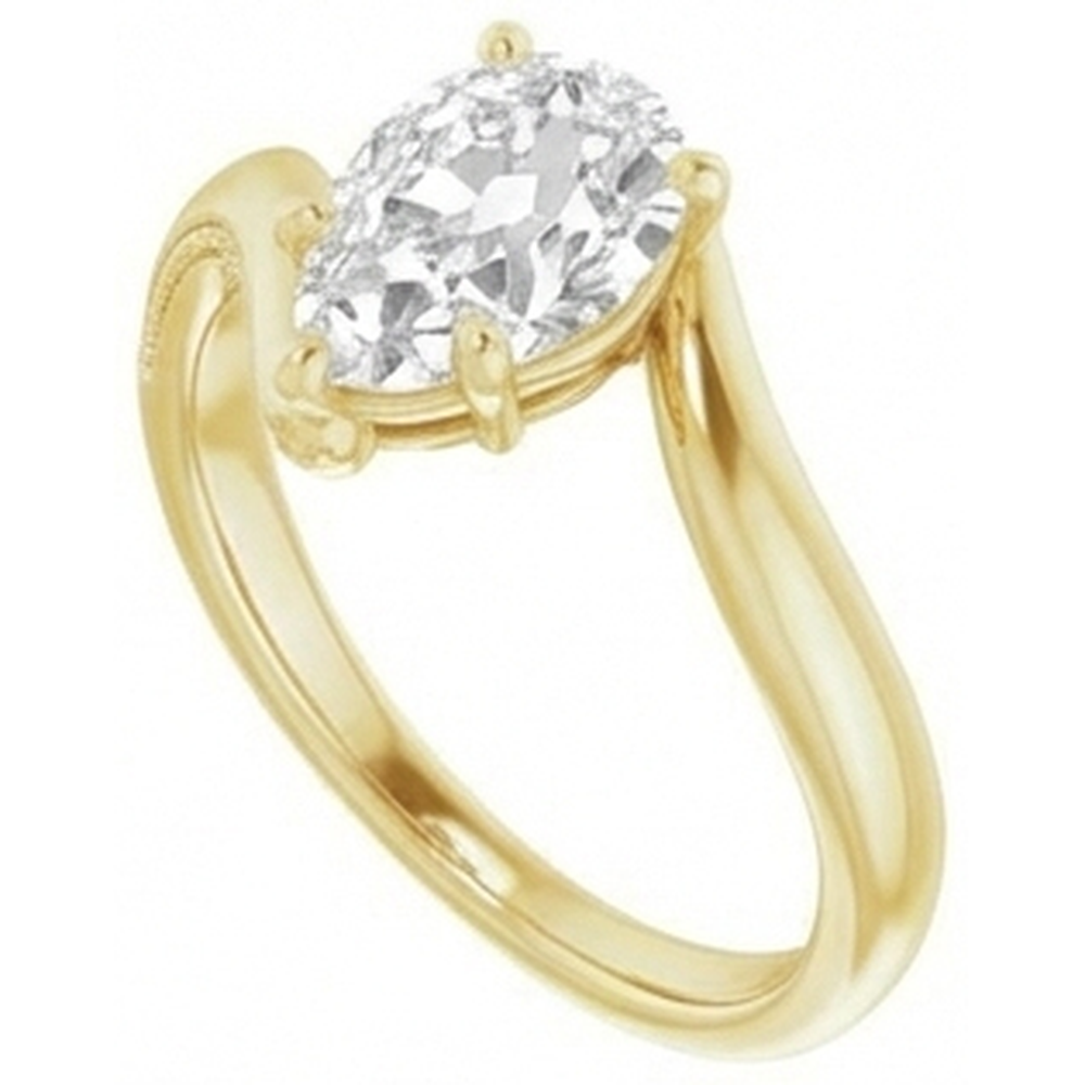 Premium Bague Mono-Pierre 2 carats – vue de face