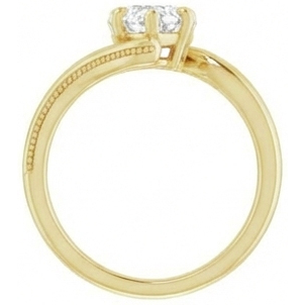 Premium Diamant Bague Mono-Pierre 2 carats – vue de dessus