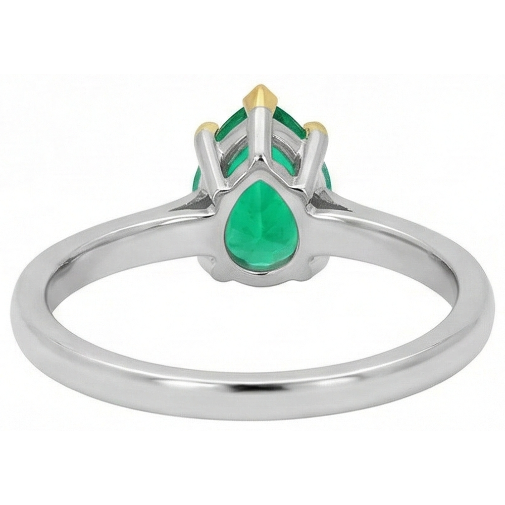 Émeraude Bague Pierre de Couleur – vue de profil
