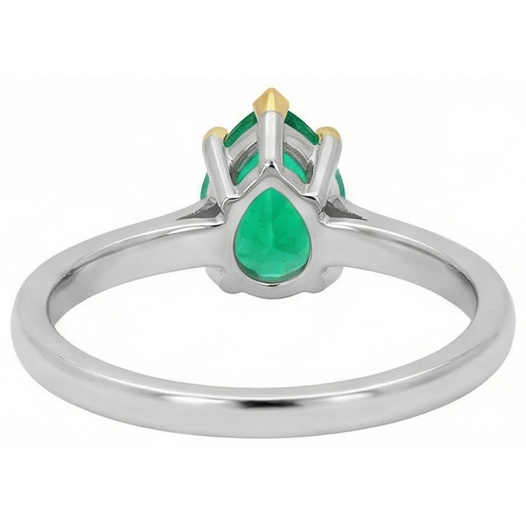 Émeraude Bague Pierre de Couleur – vue de profil