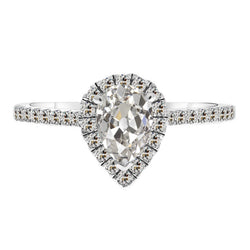 Diamant Bague Sertie Halo – Bague Anniversaire 3 carats Or 14K