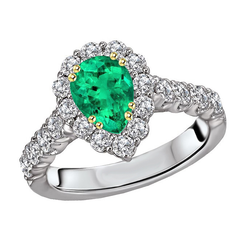 Confort Fit Bague avec Gemme – Émeraude Colombienne 2 carats Or