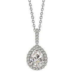 1 carats Diamant Fin Halo en Or Blanc 14 Carats