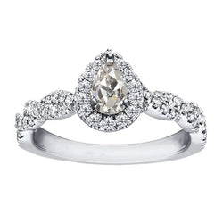 Raffiné Alliance Anniversaire Brillant Bague Sertie Halo – 1,50
