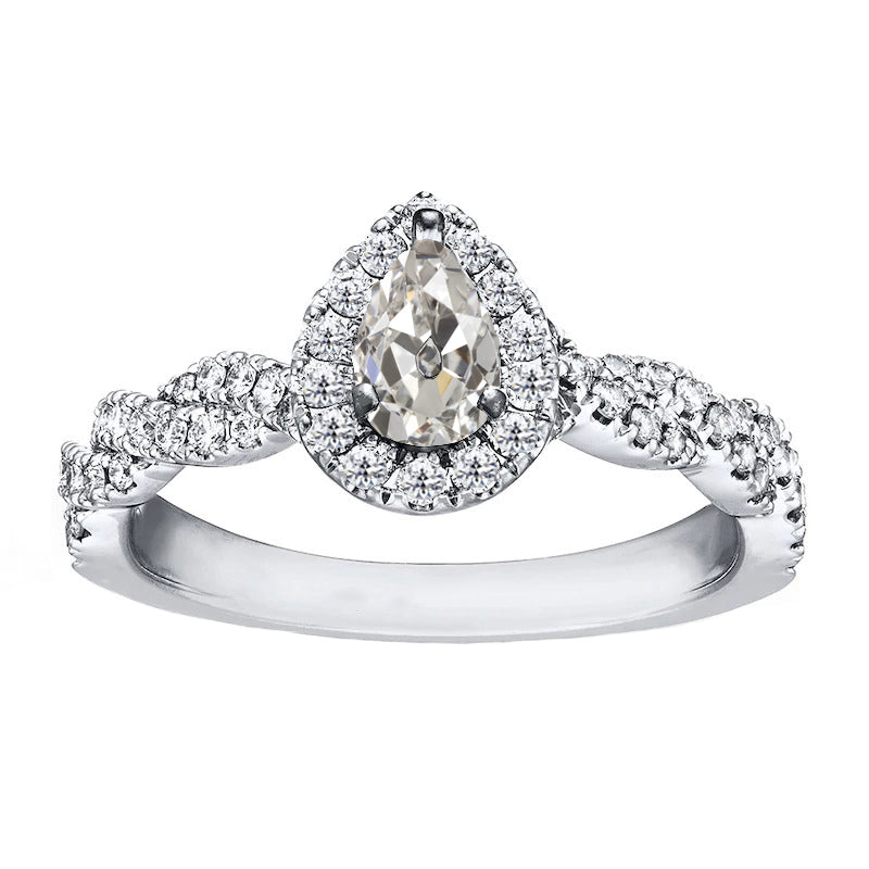 Raffiné Brillant Bague Sertie Halo 1,50 carats – vue principale
