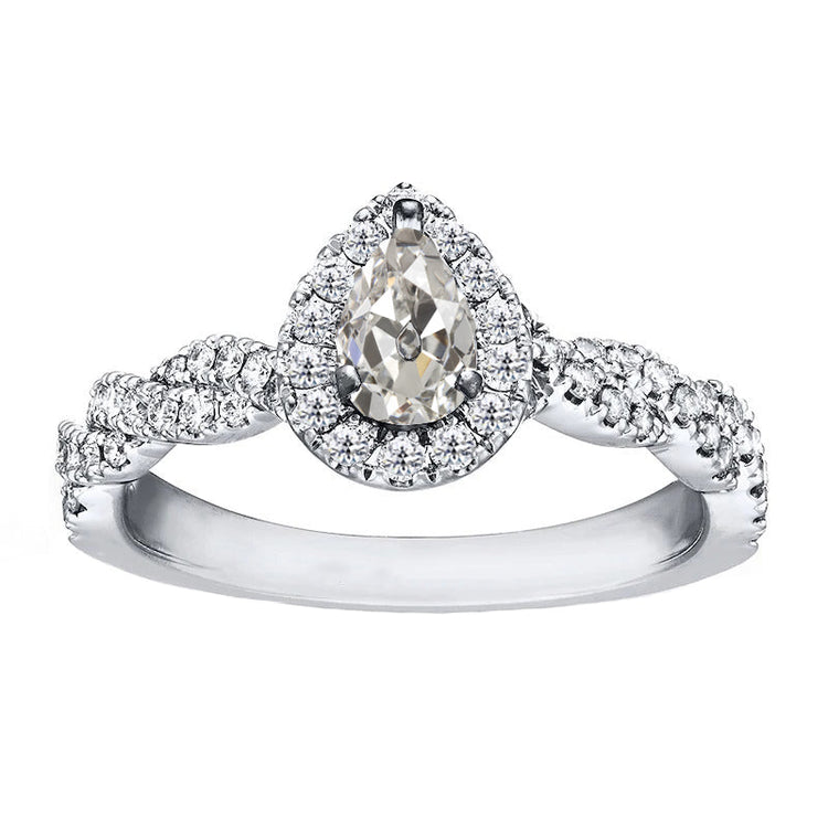 Raffiné Brillant Bague Sertie Halo 1,50 carats – vue principale