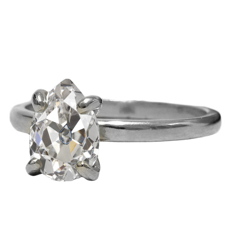 Diamant Fin Bague Mono-Pierre 3 carats Or 14K Blanc – vue principale