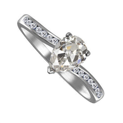Diamant Fin Bague Solitaire avec Accents – Pavé 1,50 carats Or