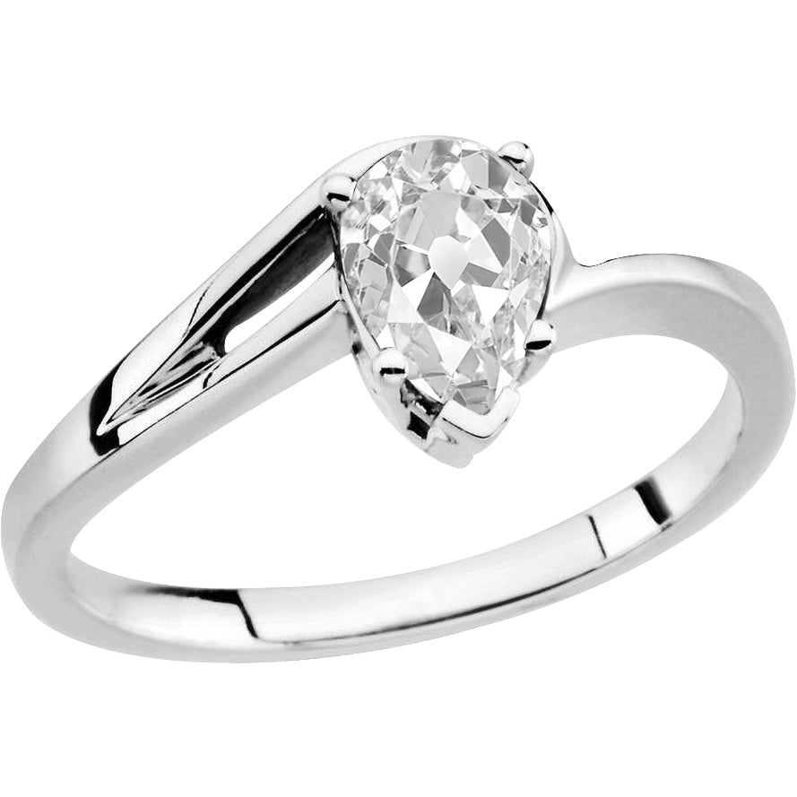 Solitaire de Fiançailles Or Blanc 14 Carats avec Brillant – vue principale