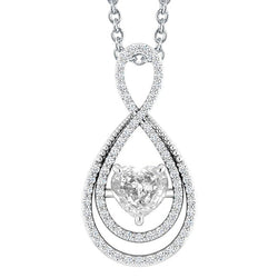 Or Blanc 14 Carats Brillant Pendentif Goutte – 1,50-carats