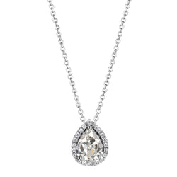 Diamant Fin Pendentif Goutte de luxe – 2 carats Or Blanc 14