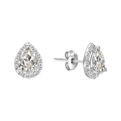 Diamant Fin Puces d'Oreilles de luxe – 3 carats Or Blanc 14
