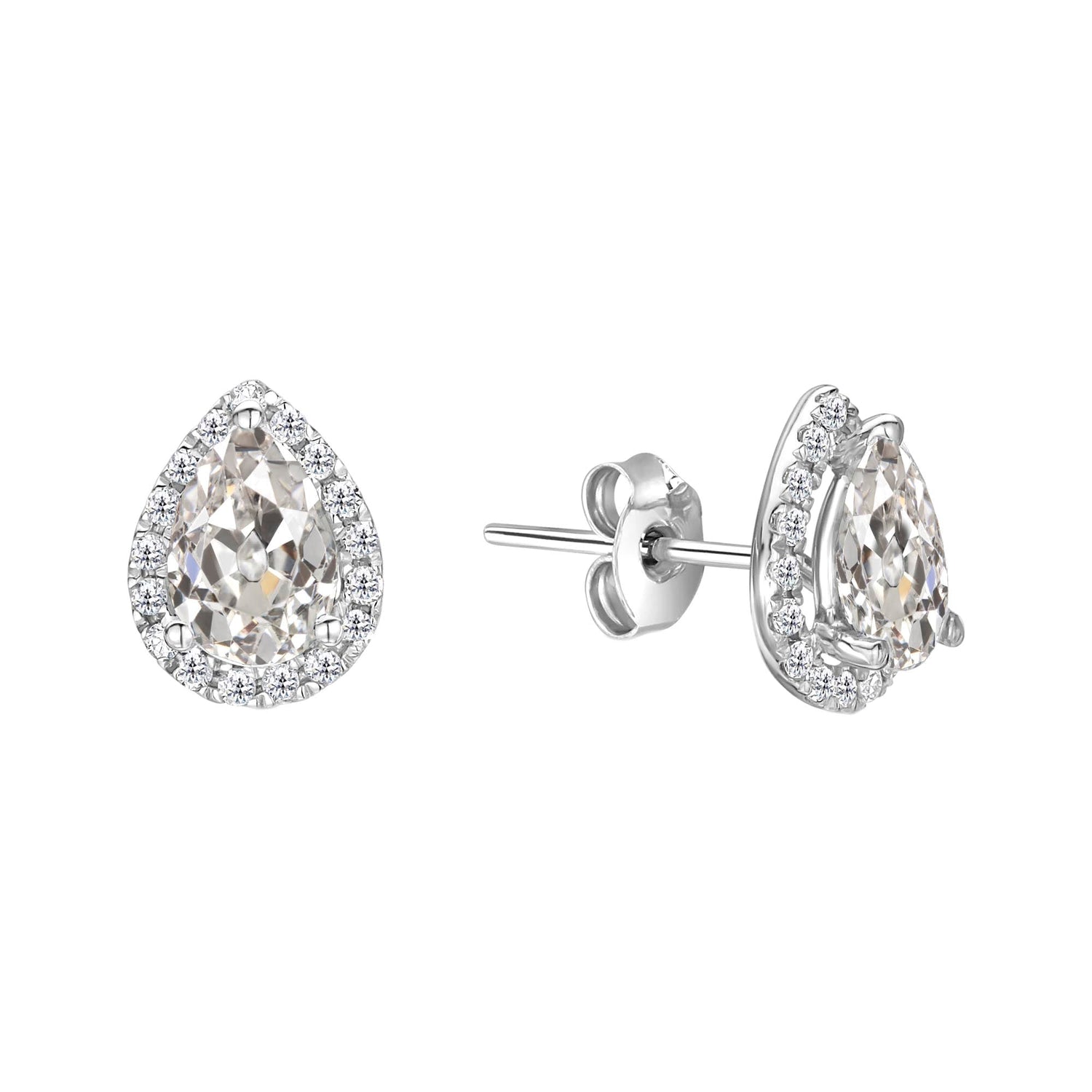 Diamant Fin Puces d'Oreilles 3-carats Or Blanc 14 Carats – vue principale