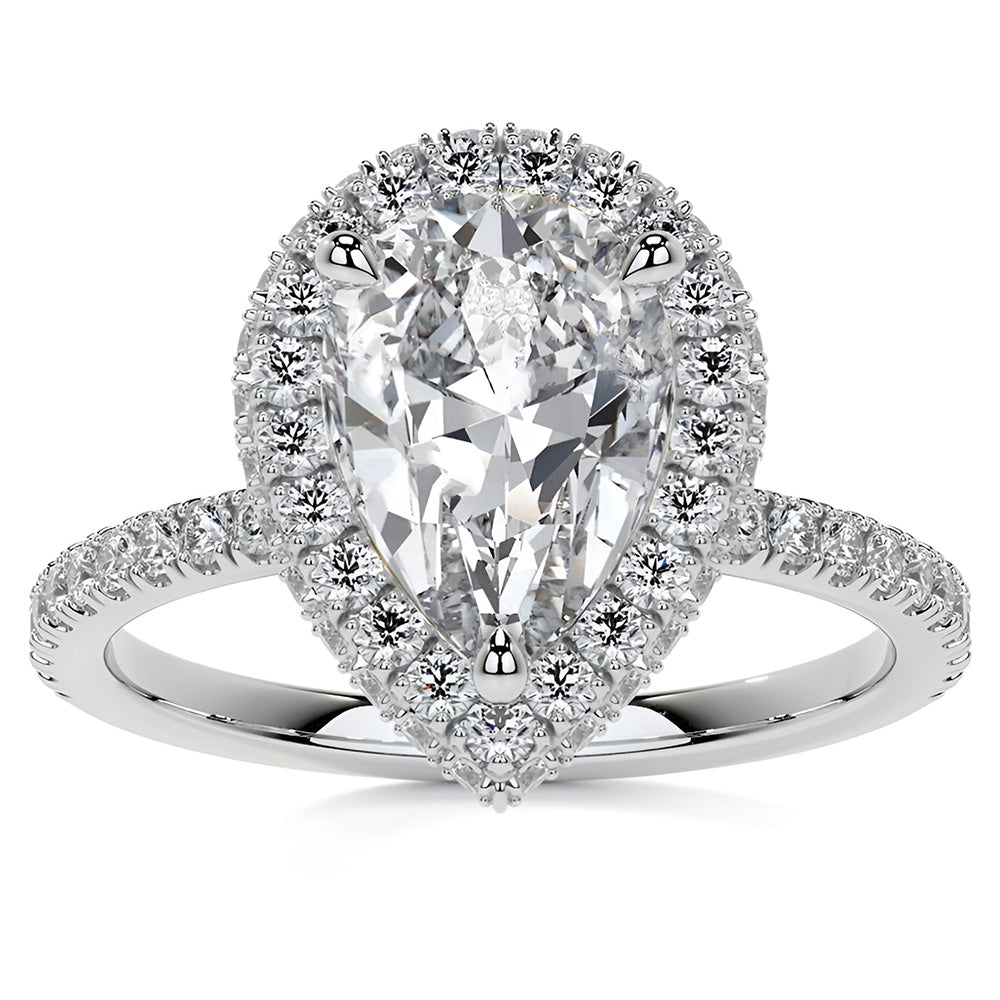 Diamant Bague Halo – vue de face