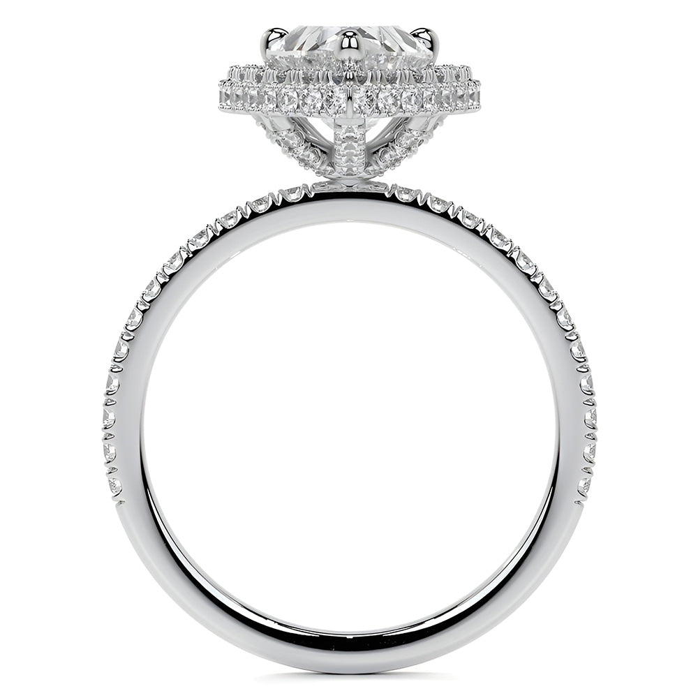 Diamant Bague Halo – vue de profil