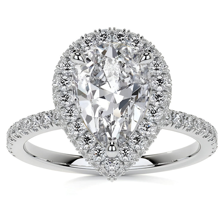 Diamant Bague Halo – vue de face