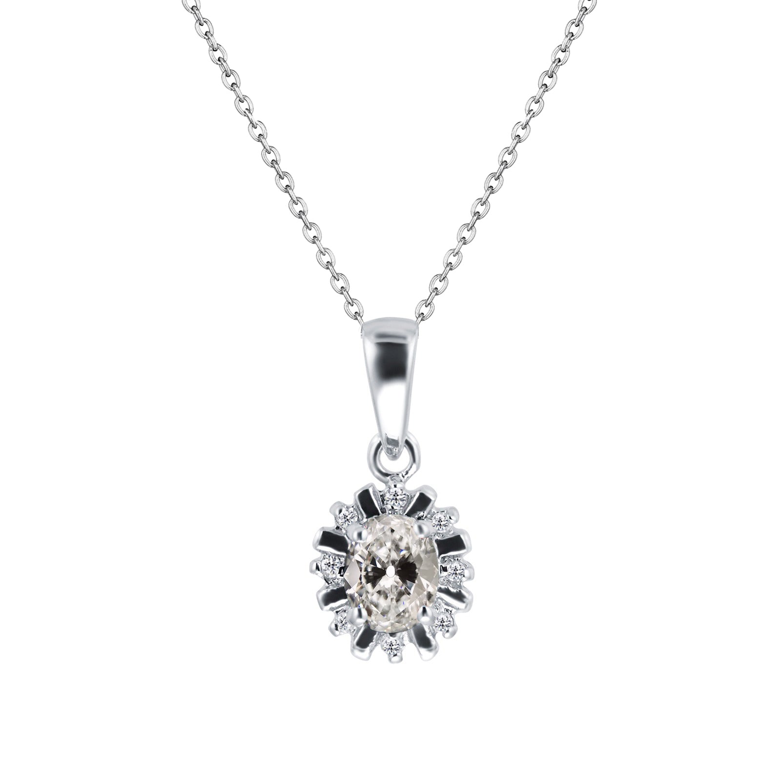 Taille Old Mine Diamant Fin bague en Or 14K Bicolore – vue principale