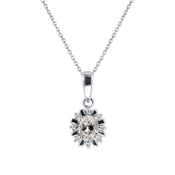 Signature Diamant Fin Collier Pendentif 2 carats – Or 14K