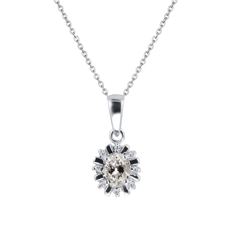 Taille Old Mine Diamant Fin bague en Or 14K Bicolore – vue principale