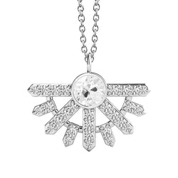 Pendentif Authentique diamant rond en or blanc 4 carats serti clos