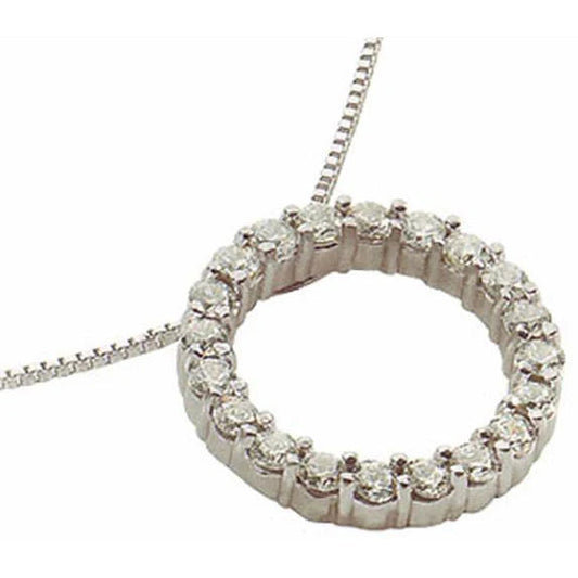 Pendentif Cercle De Vie Réel Diamant Femme Avec Chaîne Or Blanc 5 Carats