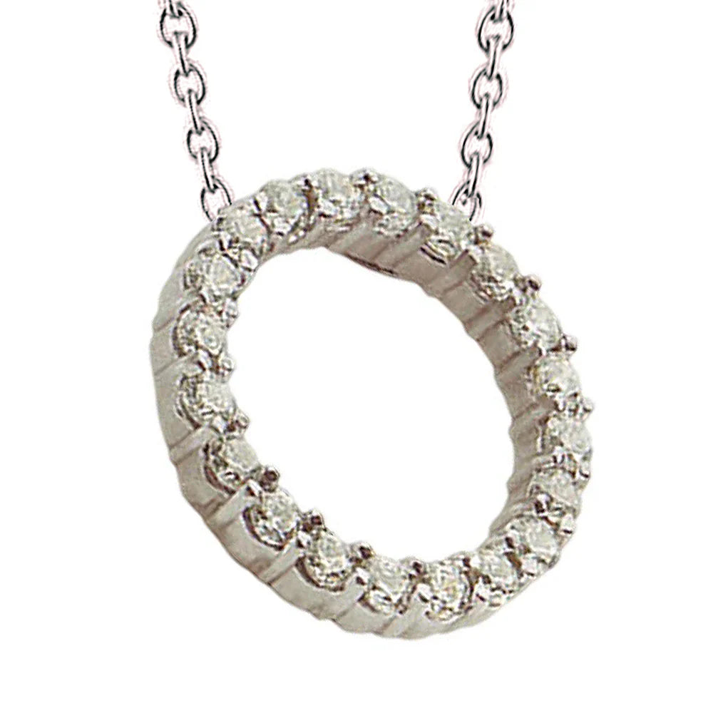 Pendentif Cercle De Vie Réel Diamant Femme Avec Chaîne Or Blanc 5 Carats