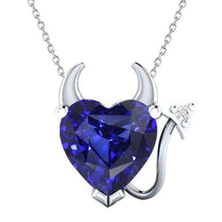 Pendentif Coeur Saphir Sri Lankais & Diamant Style Gothique 5 Carats