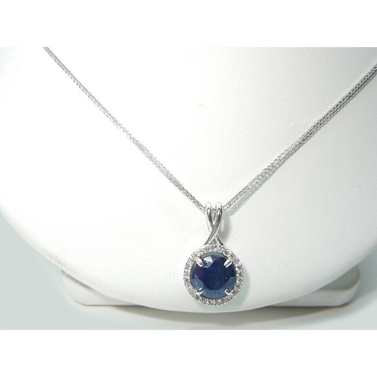 Pendentif Collier Femme Diamant Saphir Sri Lanka Rond 2.20 Ct. - HarryChadEnt.FR