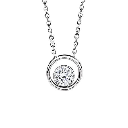 Pendentif Collier Halo Naturel Diamant Taille Ronde 1.5 Carats Or Blanc 14K