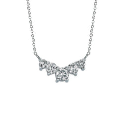 Pendentif Collier Naturel Diamant Cinq Pierres 1.55 Carats Or Blanc 14K