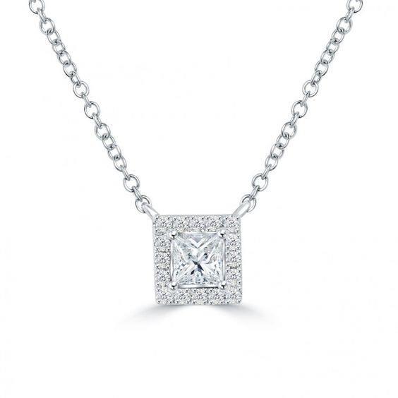 Pendentif Collier Princesse et Réel Diamant Rond De 2.6 Ct