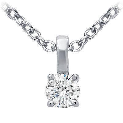 Pendentif Collier Réel Diamant Rond Scintillant G VS1 Or Blanc 1 Carat 14K