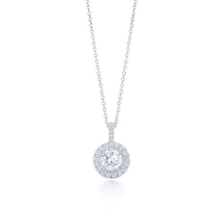 Pendentif Collier Réel Diamant Taille Brillant Etincelant 1.55 Carats WG 14K
