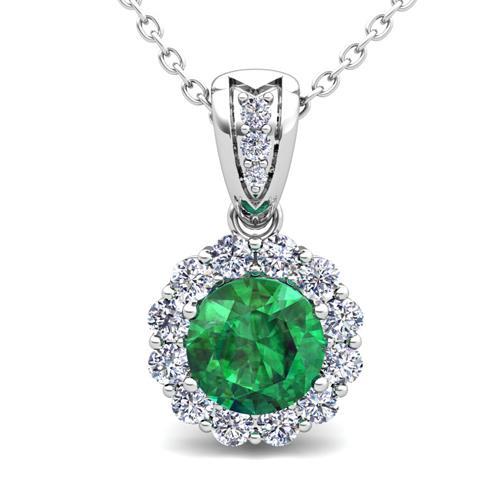 Pendentif Colombien Emeraude Vert & Diamant Gemme 6.40 Carats