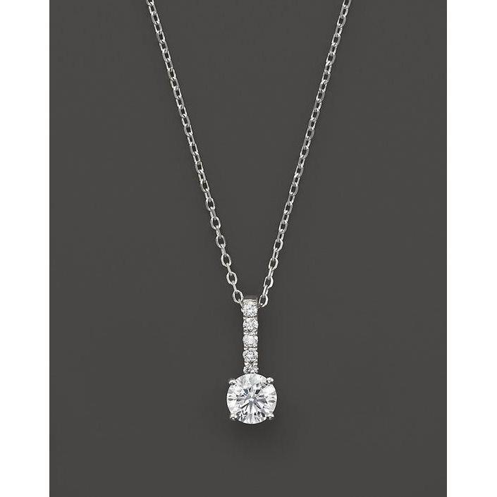 Pendentif Dames Naturel Diamant Coupe Ronde 5.50 Carats Bijoux En Or Blanc