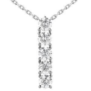 Pendentif De Collier Cinq Pierres Avec Naturel Diamants Taille Brillant Ronds 2.5 Ct. GT 14K