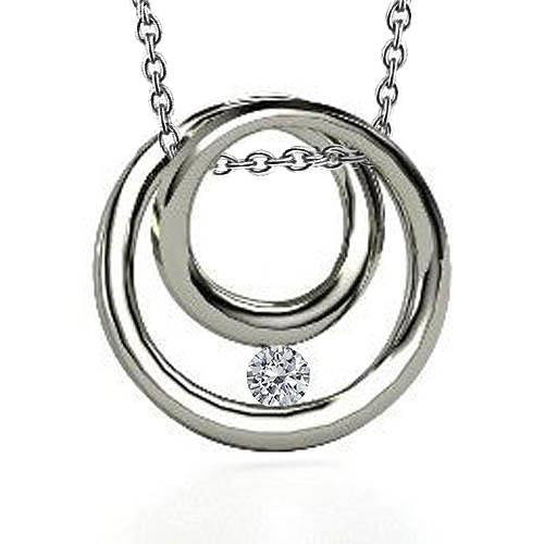 Pendentif De Collier De Cercle De Dames De Naturel Diamant Rond De 1 Carat