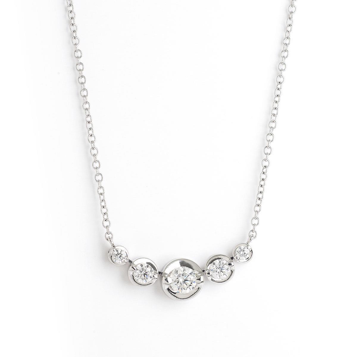 Pendentif De Collier De Dames De Réel Diamant De Forme Ronde 5.5 Carats Or Blanc 14K