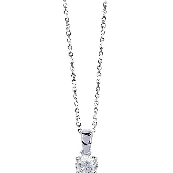 Pendentif Diamant Rond Bijoux En Or Blanc Massif Nouveau Réel Diamant 1 Carat